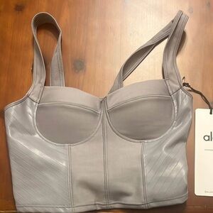 ALO Yoga Silver Bustier Top